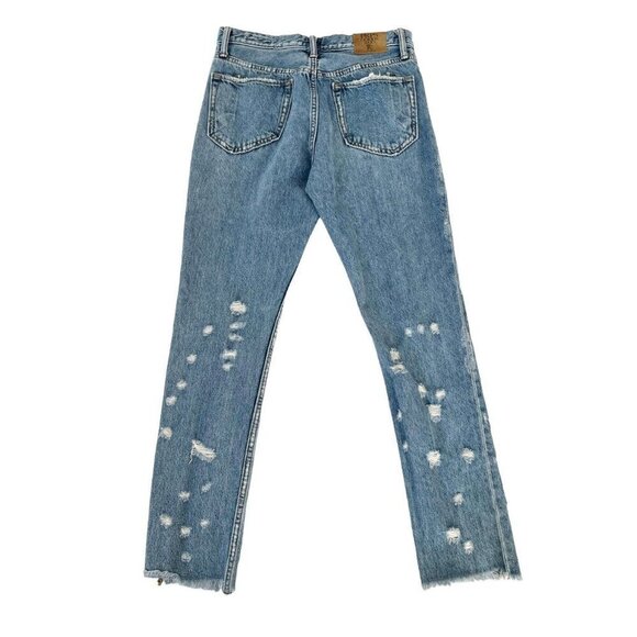 PRPS Women's Sz 29 AMX High Waist Skinny Taper Jeans Reverse Pockets Distressed - Picture 3 of 12
